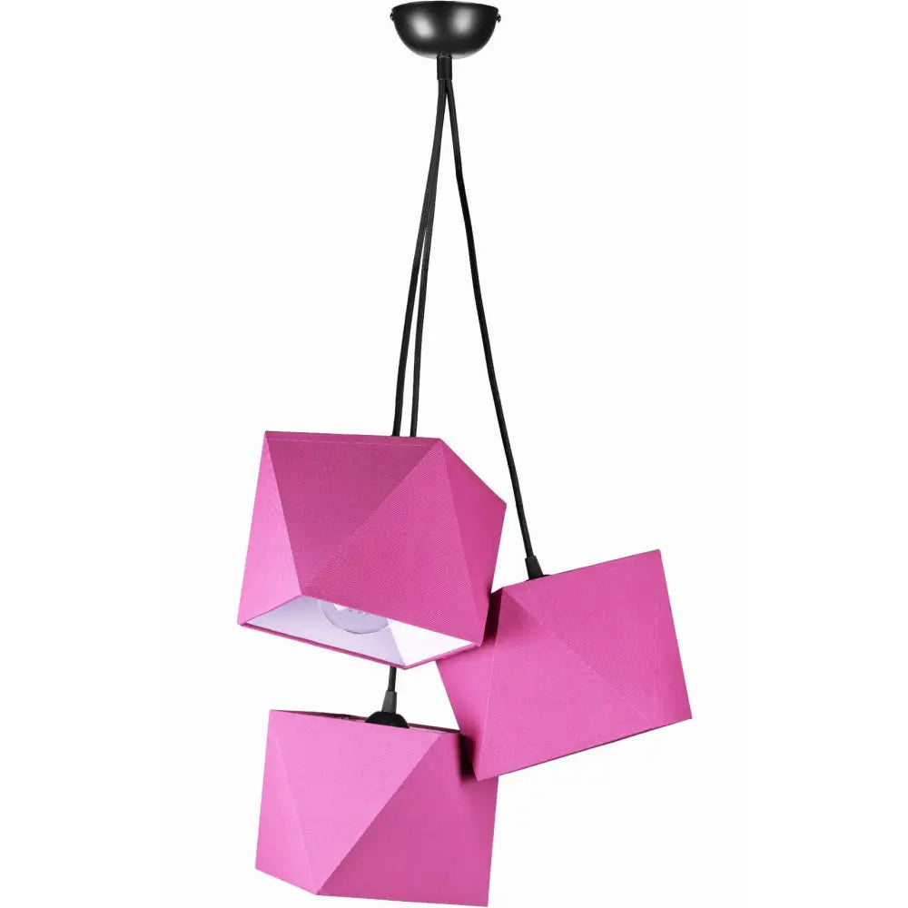 Trehengende Lampe Rosa Trio Lampeskjerm (wsp007)