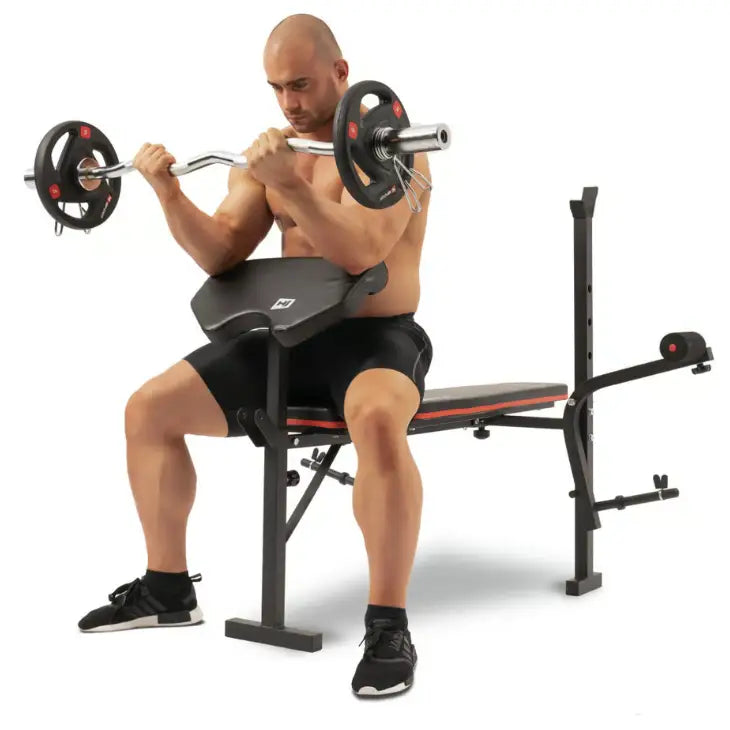 Treningsbenk med Vektstangsett 38kg Hs-1055