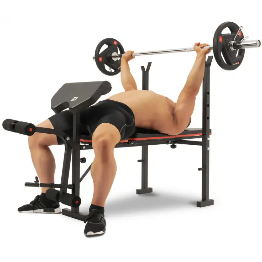 Treningsbenk med Vektstangsett 38kg Hs-1055