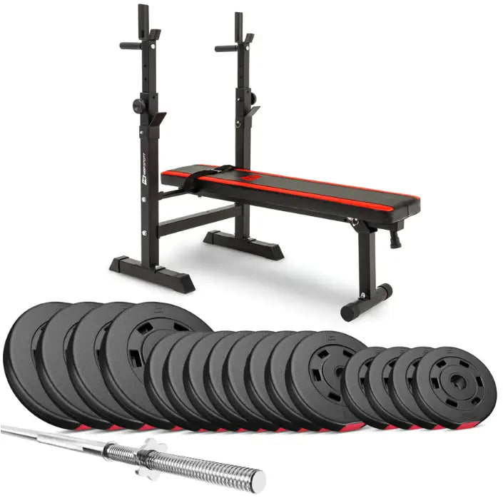 Treningsbenk med Vektstangsett 99kg Hs-1080