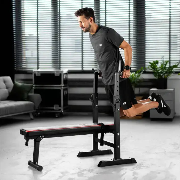 Treningsbenk med Vektstangsett 99kg Hs-1080