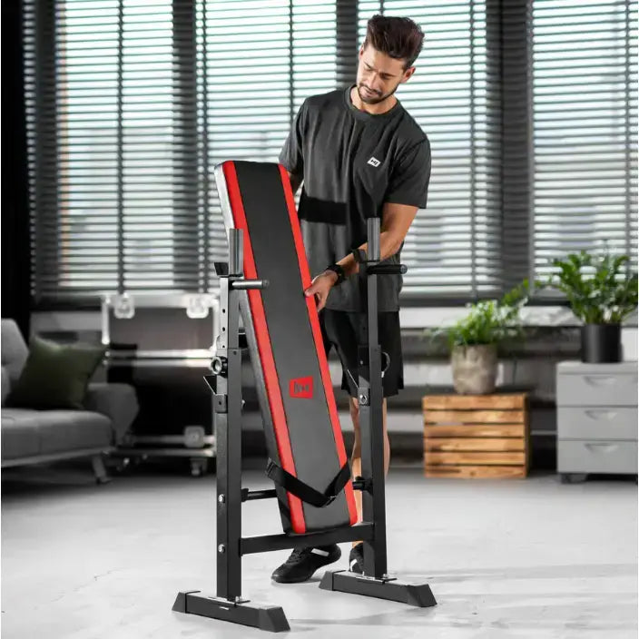 Treningsbenk med Vektstangsett 99kg Hs-1080