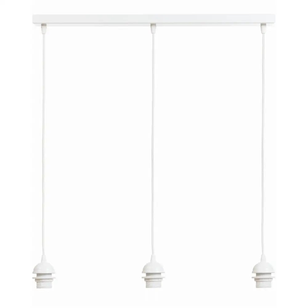 Trippel Lampe Skinne Hvit Pendel E27 Sokkel