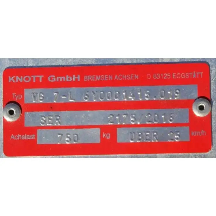 Aksling Tilhenger Knott Vg7 750 Kg 1070 Mm