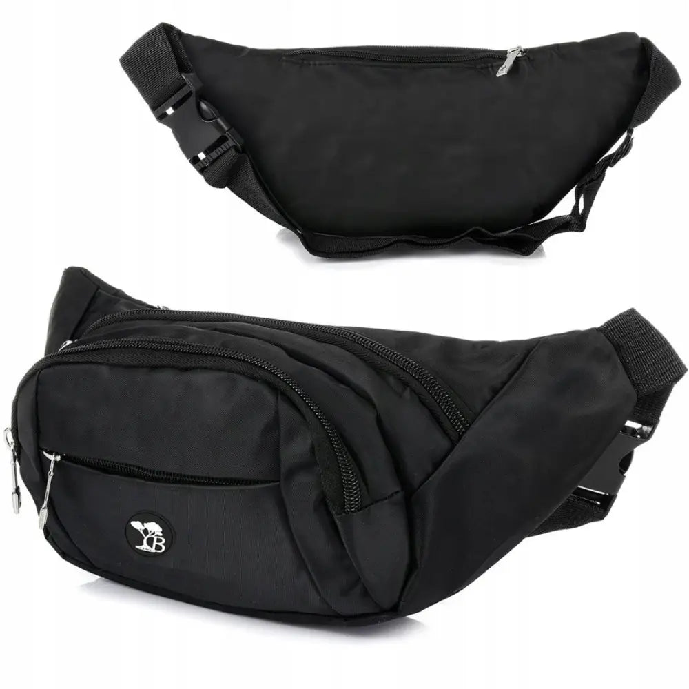 Unisex Sølvbelteveske i Cordura-stoff Romslig og Solid - Svart