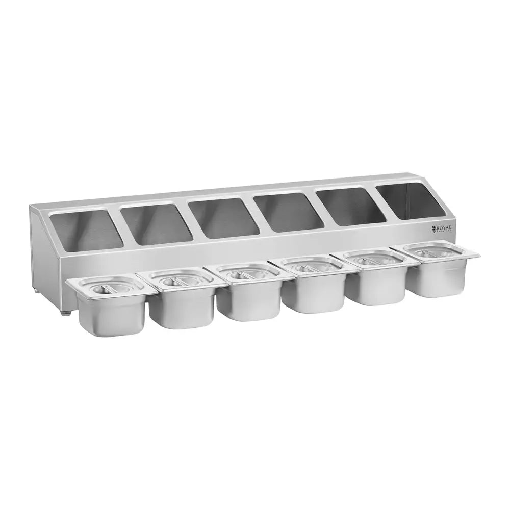 Utstillingsstativ med Beholdere 6x Gn 1/6 + Beholdere med Lokk