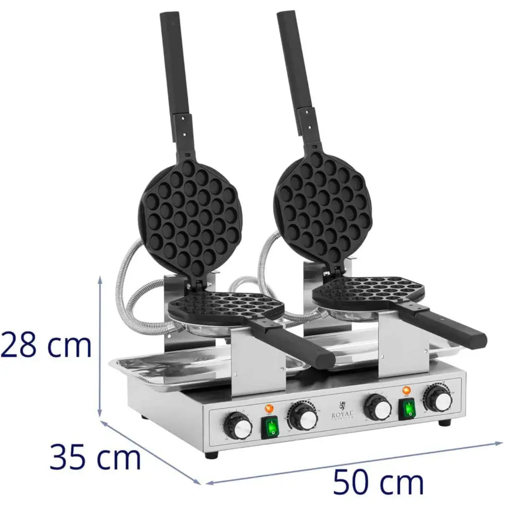 Vaffeljern Boble Dobbel Bubble Waffle Teflon 2 x 1400 w
