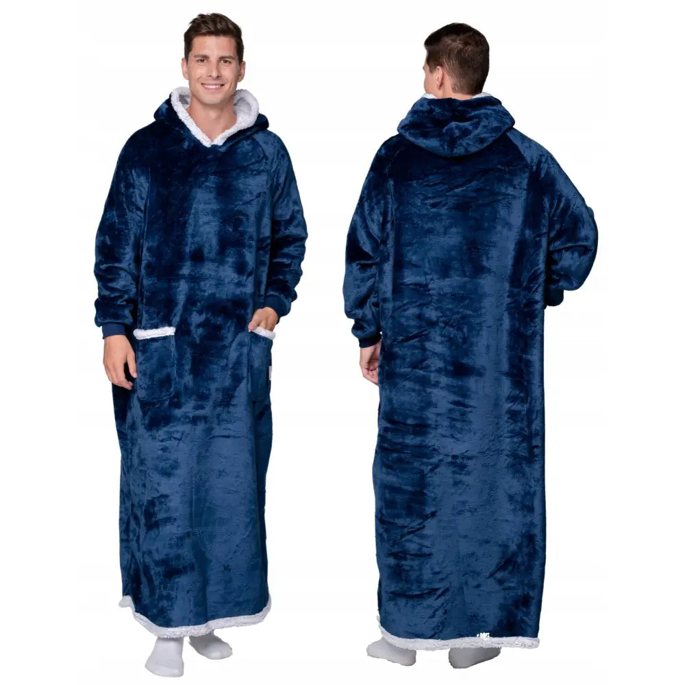 Varm 2-i-1 Oversized Teddy-bluse Tykk Xxl Lang Hettegenser