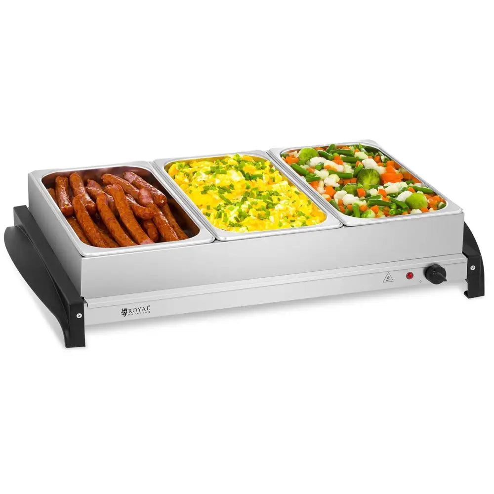 Varmeholder for Mat i 3 Beholdere Elektrisk 400w Royal Catering