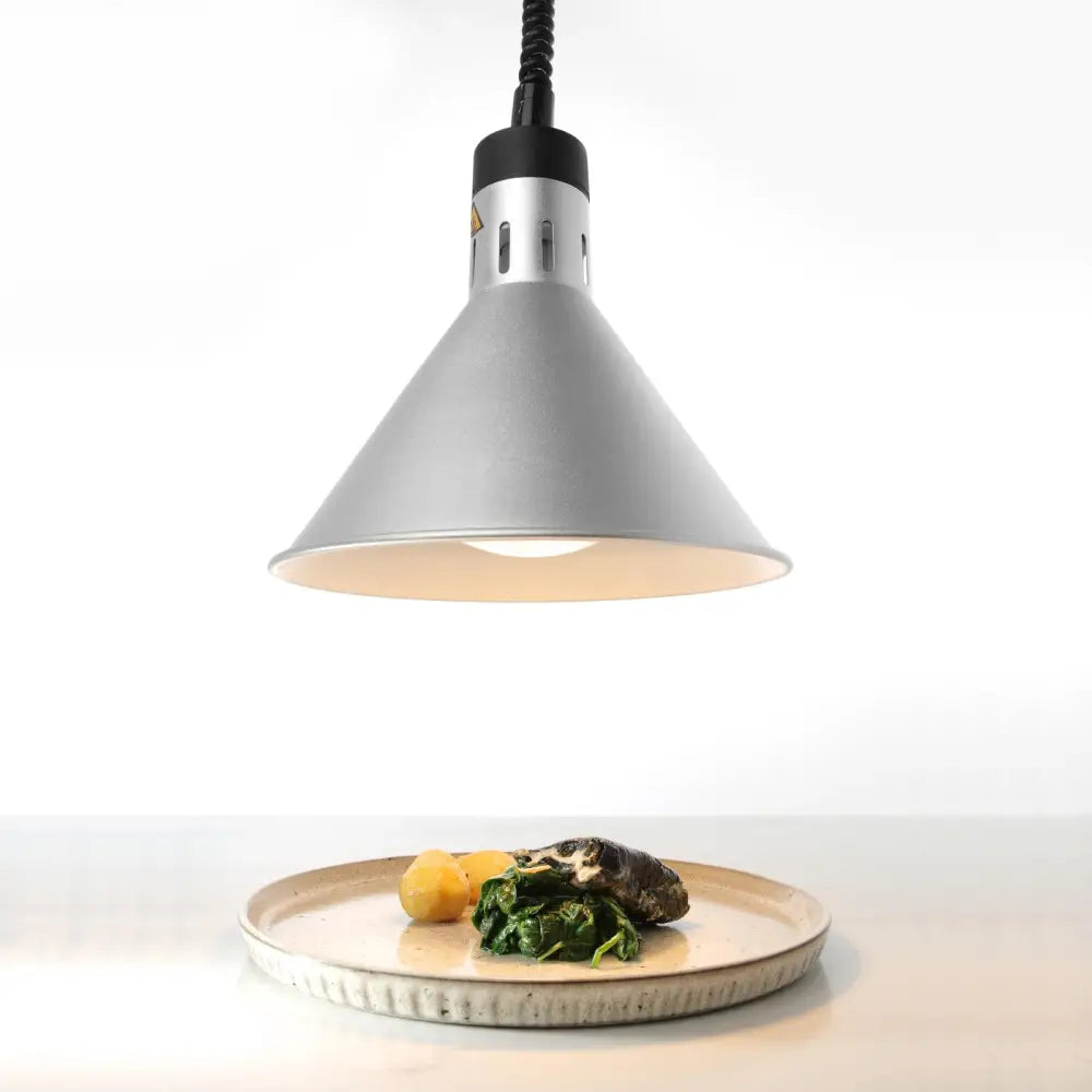 Varmematlampe - Hengende Kjegleformet Sølv 250w