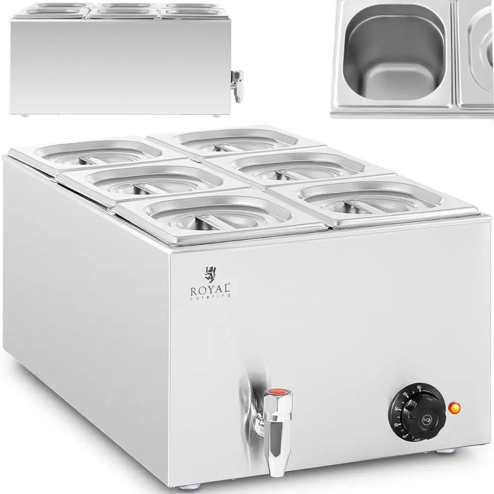 Varmeskuff til Buffémåltider 6 x Gn 1/6 600 w