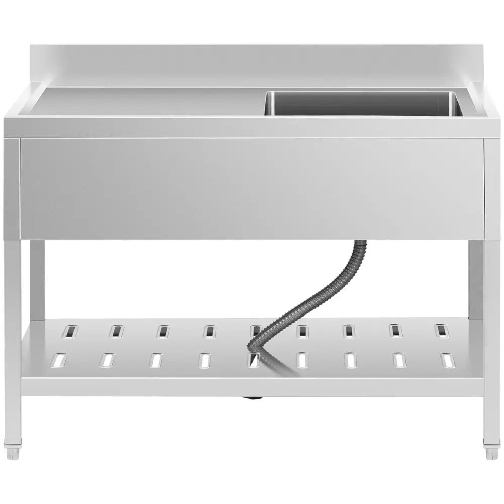 Vask Basseng Gastronomisk Enkeltkammer med Hylle og Kant Høyre 120 x 60 x 94,5 Cm