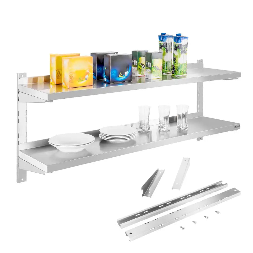 Vegghengt Dobbel Justerbar Stål Hylle 140cm