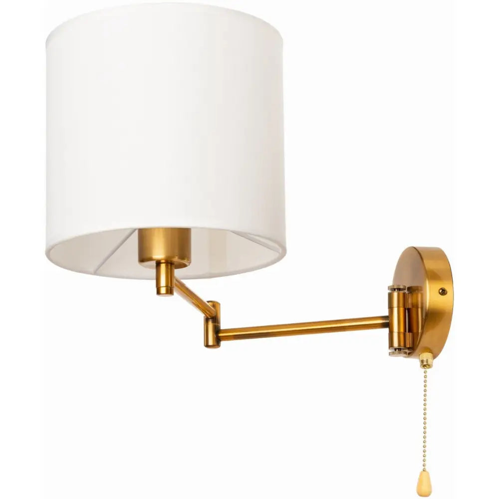 Vegglampe for Hotell med Kjede og Hvit Lampeskjerm