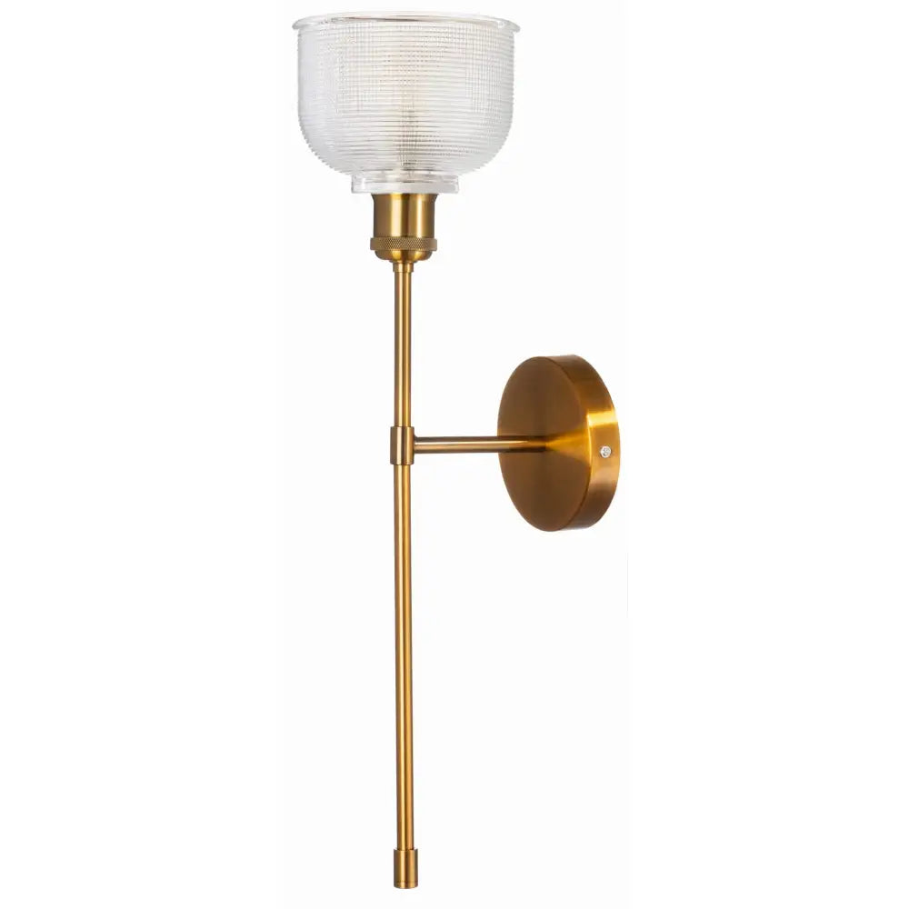 Vegglampe i Metall Bell Long Gull med Klar Skjerm