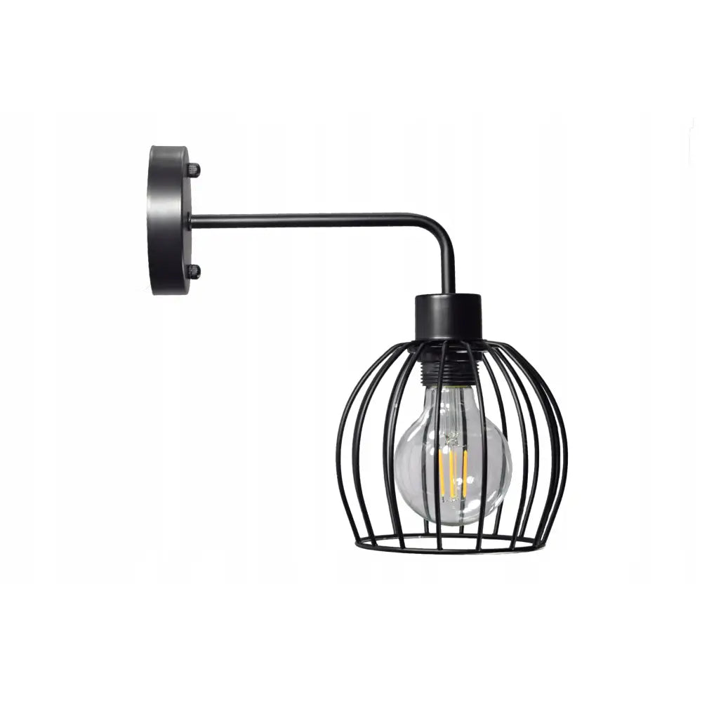 Vegglampe Loft Kinkiet Bomba Kurv Svart Lampe