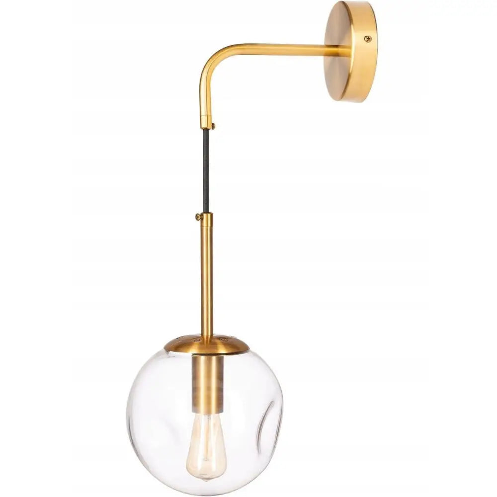 Vegglampe Metall Glasskule Lava Klar