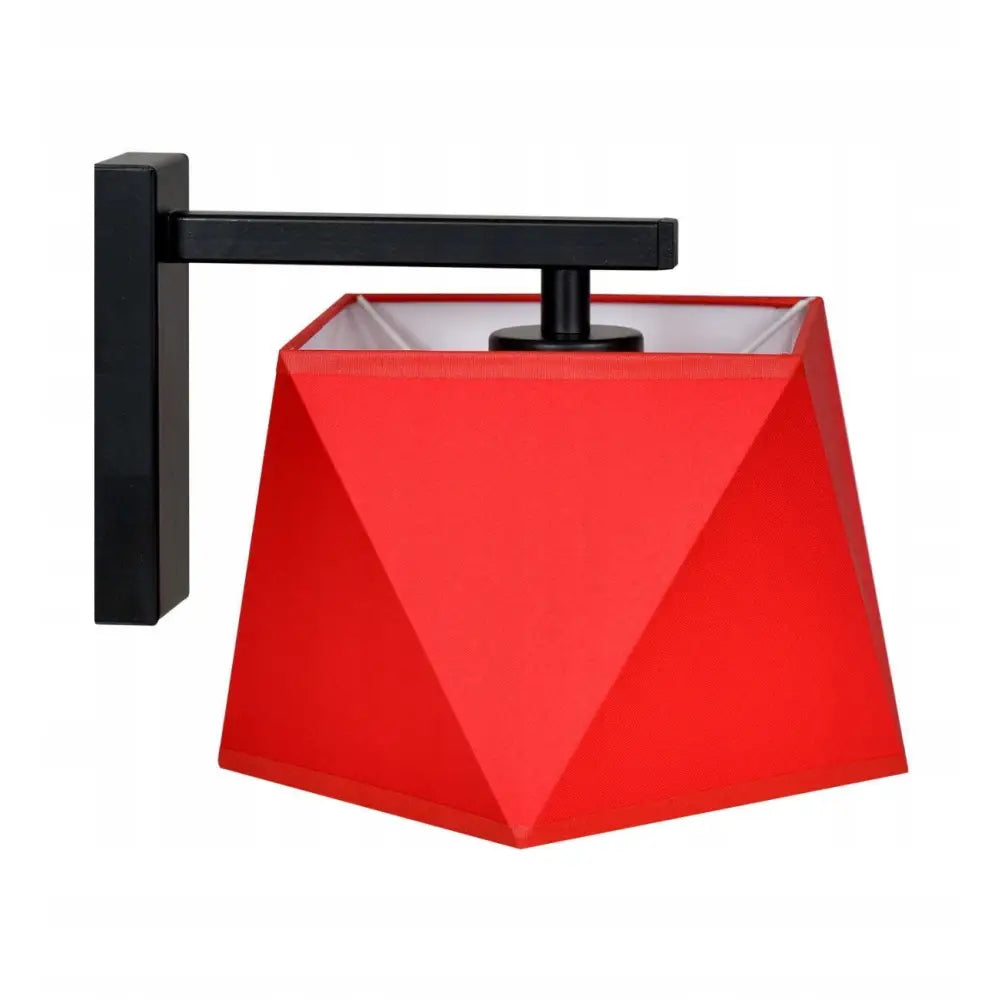 Vegglampe Rød Diamant Stoffskjerm