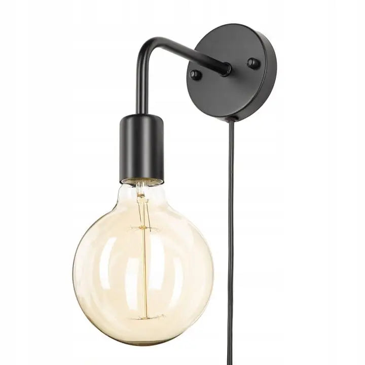 Vegglampe Svart Loft med Bryter på Ledningen Wst052