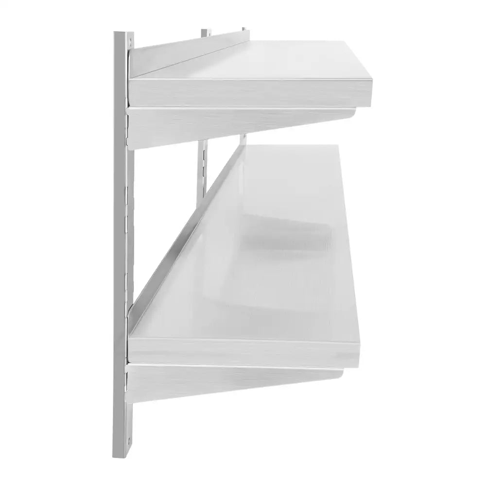 Veggmontert Dobbelregulerbar Stålhylle 160 Cm