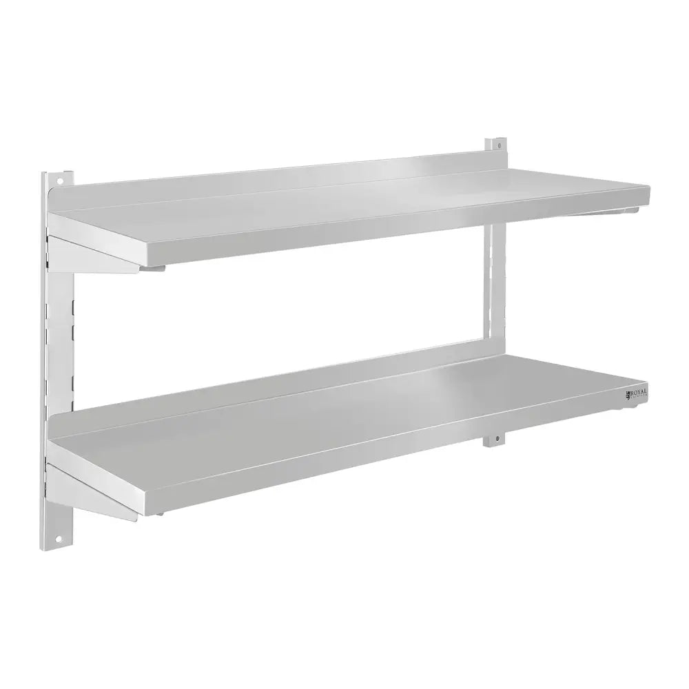 Veggmontert Dobbelt Justerbar Stål Hylle 80cm