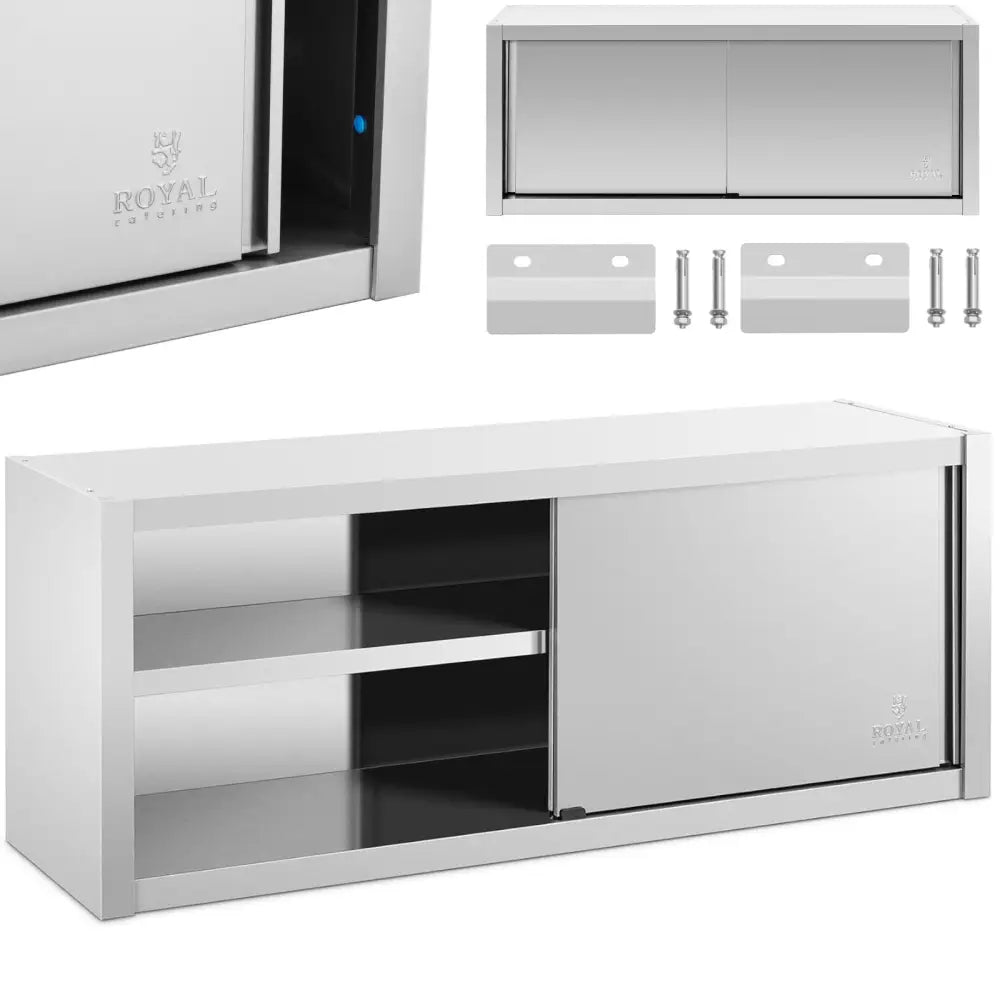 Veggmontert Gastronomisk Skap med Skyvedører Stål 150 x 45 x 60 Cm