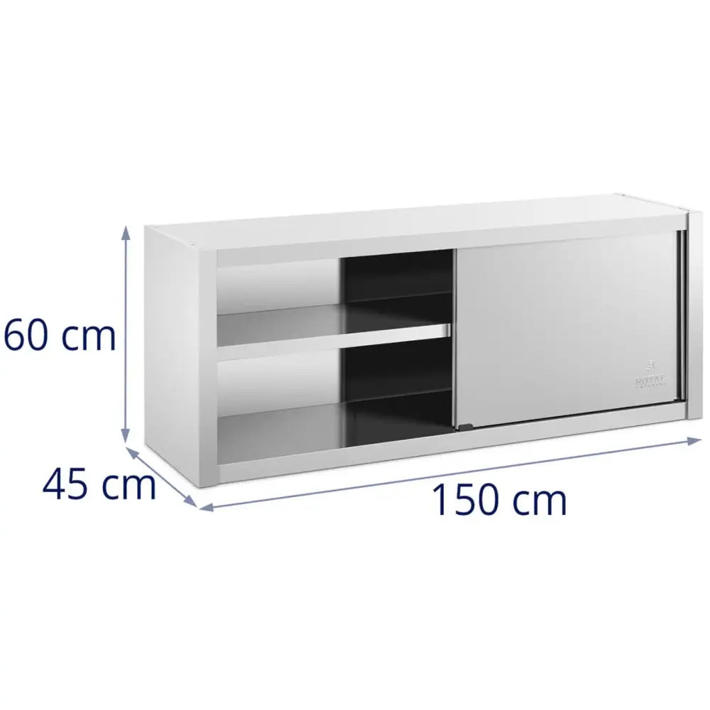 Veggmontert Gastronomisk Skap med Skyvedører Stål 150 x 45 x 60 Cm