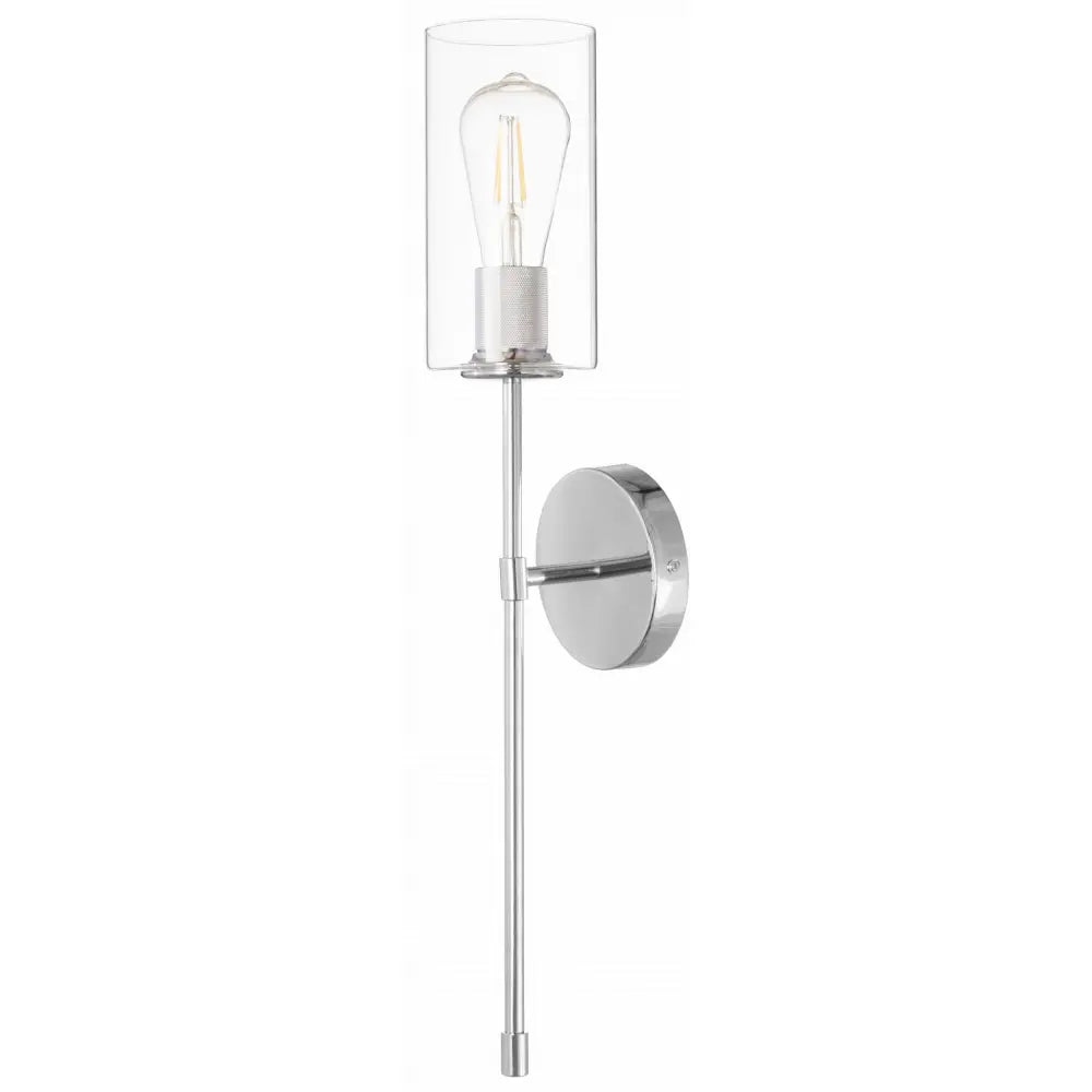 Veggmontert Metalllampe Madrid Long Sateng med Glassrør