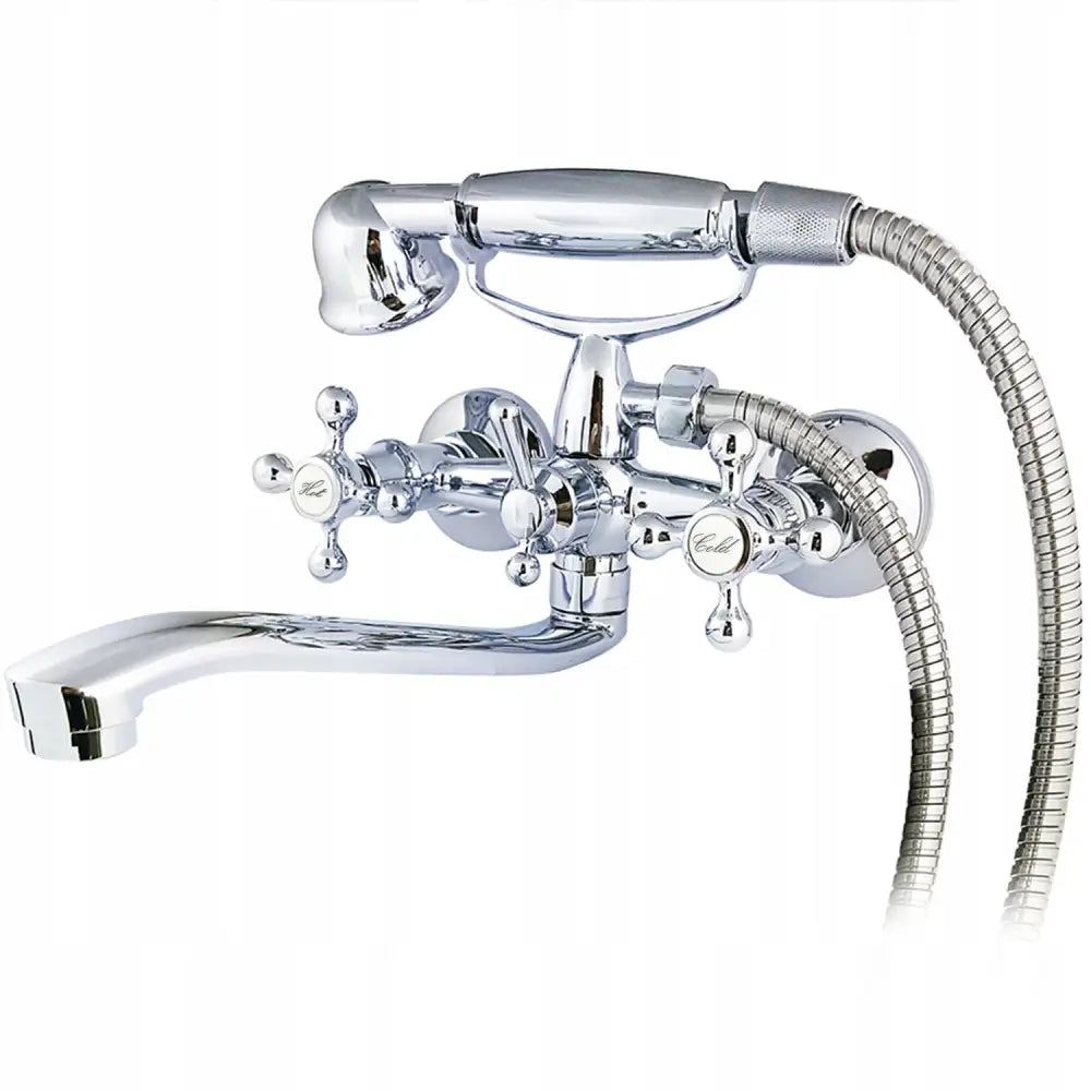 Veggmonterte Badekarsdusjbatteri Kar/bidet Spraysett Retro