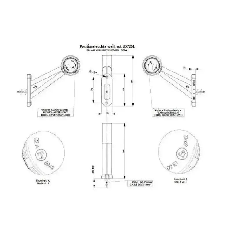 Venstre Klaring Led-lampe Horpol Ld 726 / l
