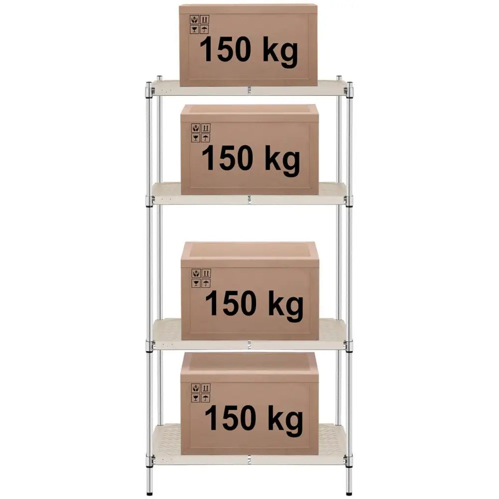 Verksted Hylle med 4 Hyller og Toppdekselet Opptil 600 Kg 90x60x180 Cm