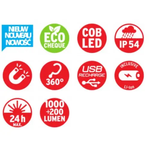Verkstedslampe 1000lm Led Hl1000a