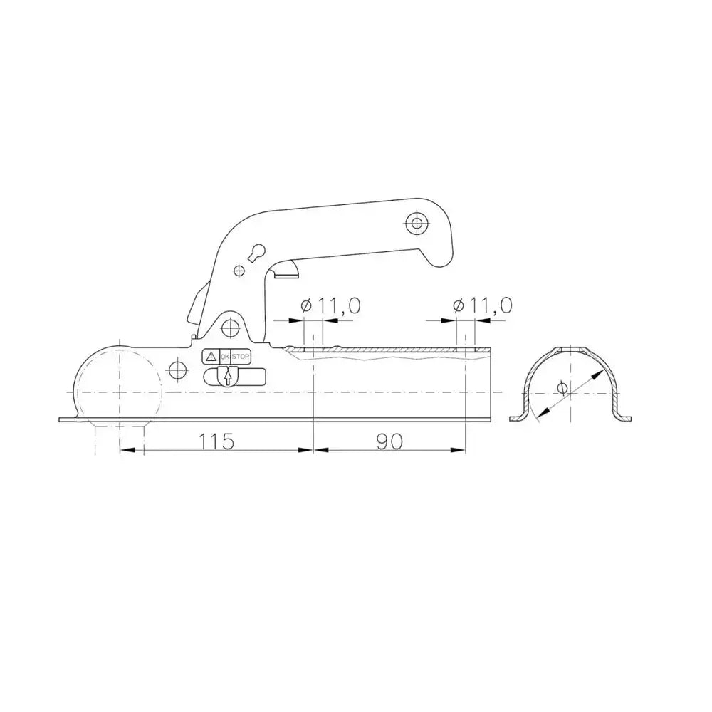 Winterhoff Ww 8-b Kulekobling 800 Kg 60 Mm Rør