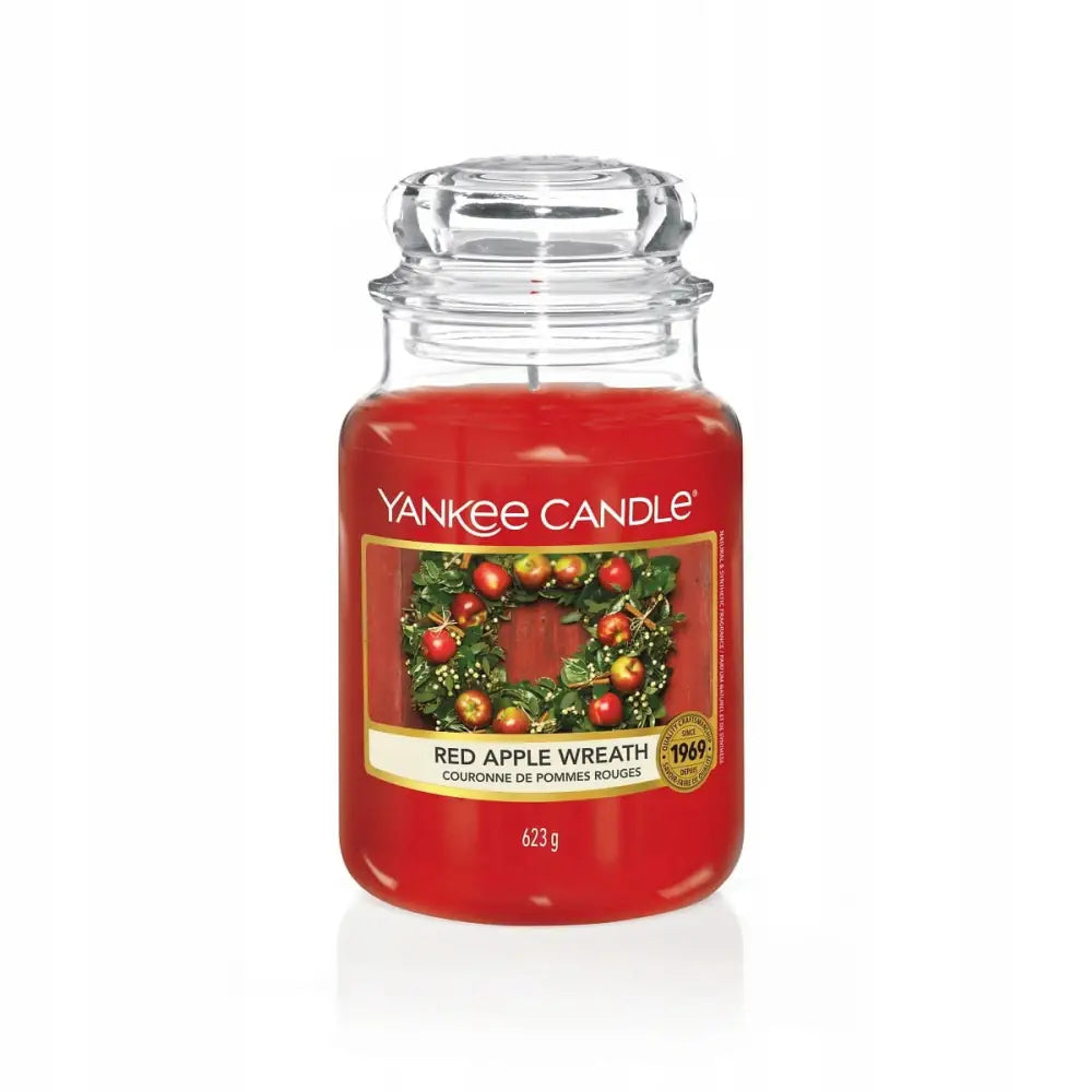 Yankee Candle Stort Duftlys Rødt Eplekrans
